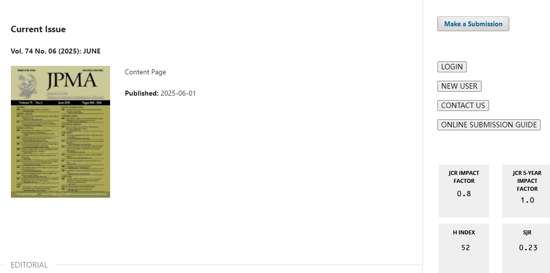 Journal of the Pakistan Medical Association