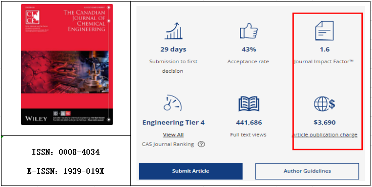 CANADIAN JOURNAL OF CHEMICAL ENGINEERING