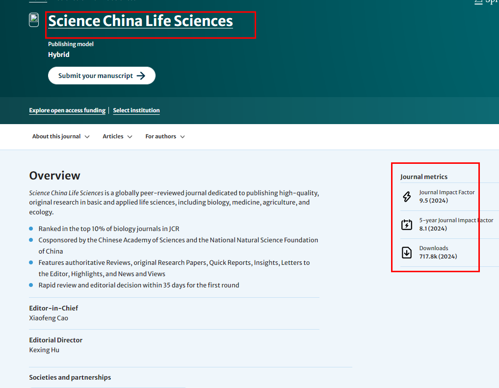 Science China-Life Sciences