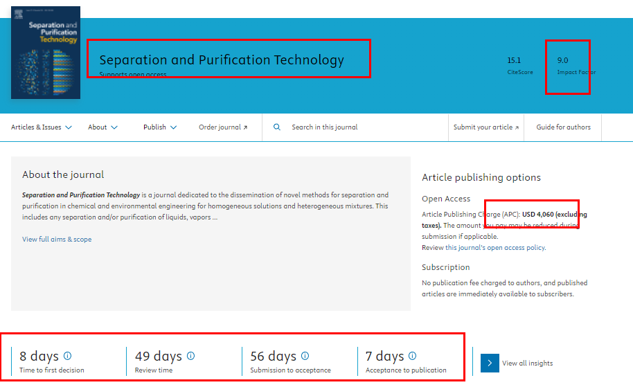 SEPARATION AND PURIFICATION TECHNOLOGY