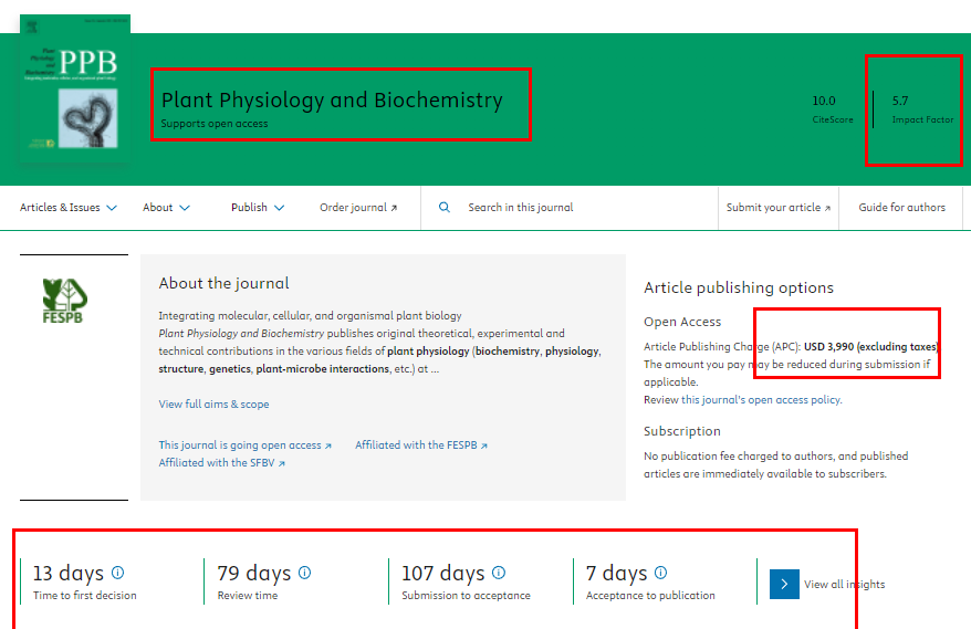 PLANT PHYSIOLOGY AND BIOCHEMISTRY