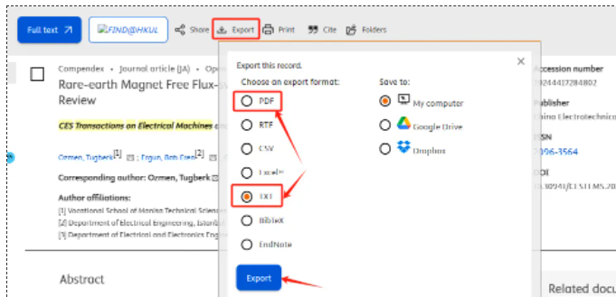 ei期刊論文檢索報告